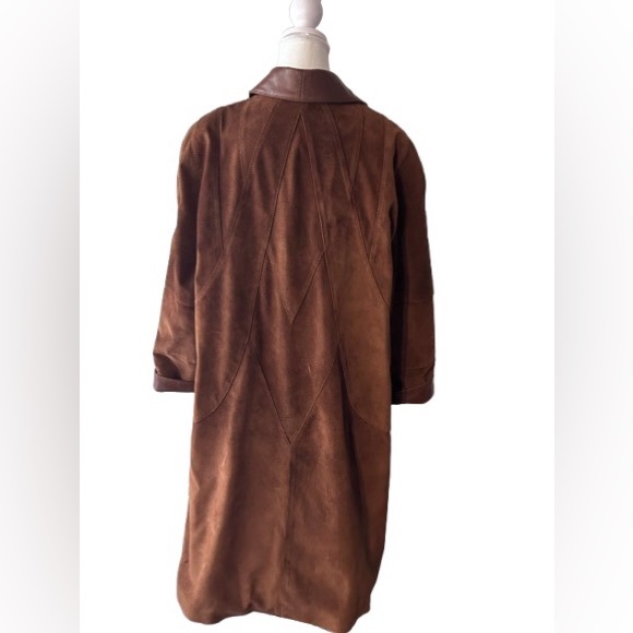 Stunning Estate Brown Leather Suede Jacket Coat Large Medium Designer 90s 80s - Picture 2 of 15
